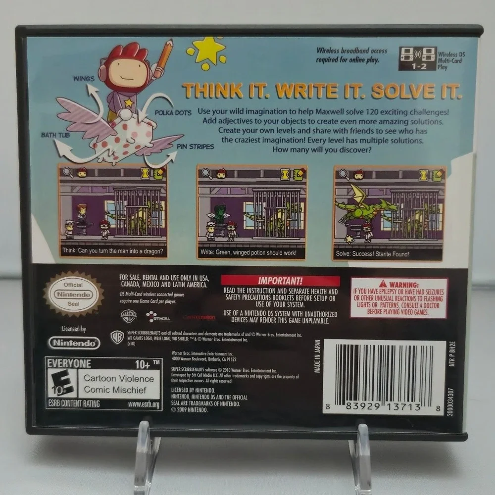Super Scribblenauts - Nintendo DS - Complete‎ CIB W/ Manual Tested Very Clean